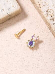 1 Miếng Sang trọng Thép Titan & Kim cương Con thỏ Thú vật Hoa tai Thích hợp Đối với Của phụ nữ Mặc hàng ngày - con thỏ - Xem 6
