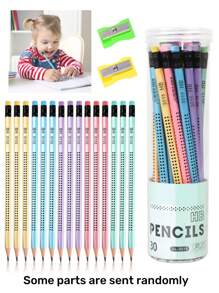 24PCS HB Pencils, Macaron Pencils With Eraser, Drawing And Writing Pencils With 2 Sharpeners(Random Color), Suitable For Writing, Drawing And Sketching,School And Office Supplies - Multicolor - View 1