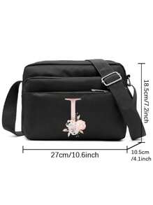 Bolso De Hombro Para Mujer Con Patrón De Letras, Elegante Y Conveniente Para Actividades Al Aire Libre Bolso De Teléfono Bolso Mensajero Bolsa De Varias Capas Monedero Para Mujer Útiles Escolares Para La Habitación De Residencia Universitaria Bolsa Vintage Estilo Bandolera Correa Geométrica Bolso Cruzado En El Pecho Para Mujeres Regalo