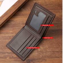 1 件新款男士短款钱包，青年时尚休闲格子多卡位超薄软皮零钱包万圣节大容量多卡位，商务休闲风格，生日礼物，毕业礼物，父亲节礼物 - A - 查看 5