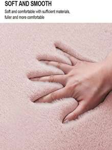 Faux Rabbit Fur Rug, White 2x6 Ft Soft Fluffy Faux Fur Runner Rug, Shaggy Area Rug For Bedroom, Living Room, Machine Washable Nursery Rug - Pink - View 7