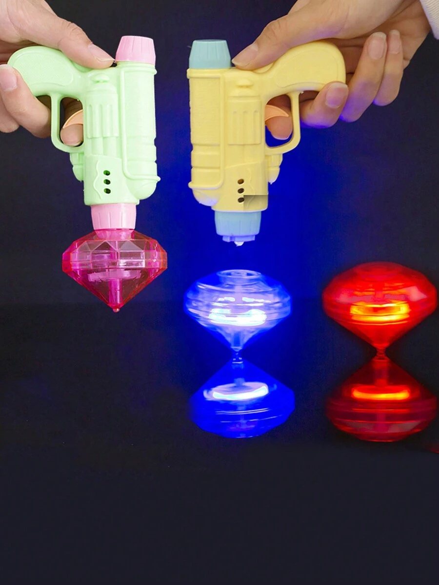 Juguete lanzador creativo que se ilumina, gira y destella en colores aleatorios