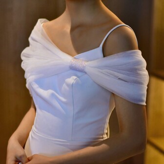 1pc Bridal Wedding Veil Shawl, Multiple Styles For Covering Arms With Mori Style Dress Fall Clothes For Women