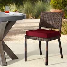 Downluxe Outdoor Chair Cushions For Patio Furniture, Waterproof Square Corner Memory Foam Patio Chair Cushion With Adjustable Ties And Portable Handle, 19" X 19" X 3" - 酒紅色 - 查看 7