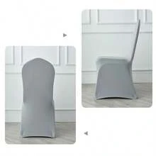 酒店婚禮宴會會議椅專用加厚彈性椅套,專用餐椅套 - 酒紅色 - 查看 4