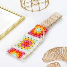 1 件手工编织混色风格度假头带波西米亚风、猫耳朵、发饰、头巾头带、发带