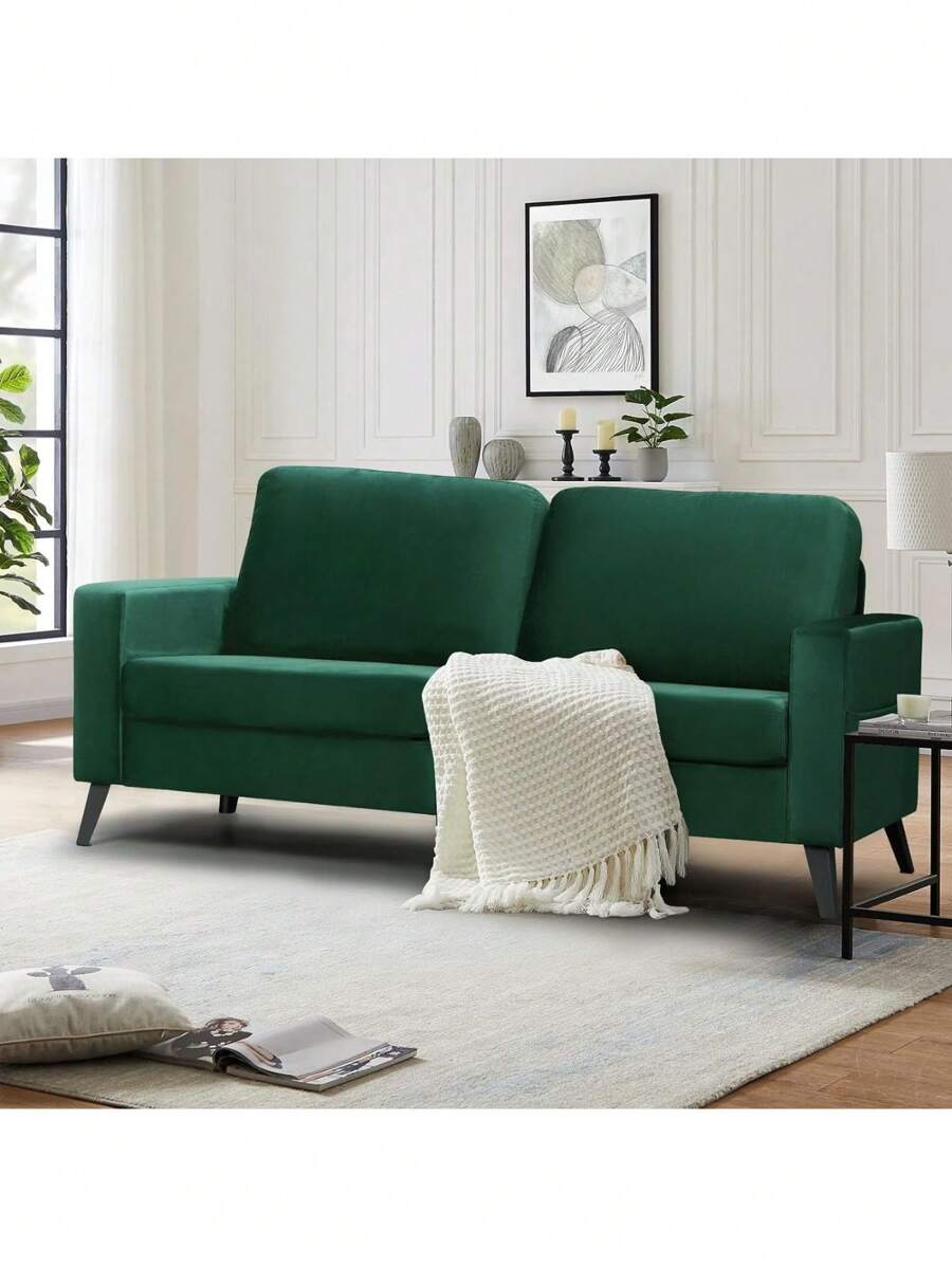 YODOLLA 2m Sofa Couch For Living Room Mid Century Modern Decor Furniture In Green - Green - View 1
