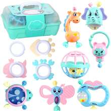 11 Piezas Kit de Juego para Bebés, Divertidas Sonajas para Tamaño Ideal para Bebés pequeñas Manos.Juego de Sonajeros de Mano Caja de Regalo
