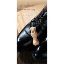 1pc Men's Mustache Brush, Home Beard Brush, Foam Cleaning Brush For Shoes, Details, Keyboards, Corners, Mini Chess Piece Shaped Beechwood Bristle Brush, Gourd Brush, Dual Color Available, Oil & Polish, Multi-Functional Shoe Brush