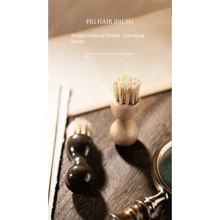 1pc Men's Mustache Brush, Home Beard Brush, Foam Cleaning Brush For Shoes, Details, Keyboards, Corners, Mini Chess Piece Shaped Beechwood Bristle Brush, Gourd Brush, Dual Color Available, Oil & Polish, Multi-Functional Shoe Brush