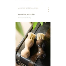 1pc Men's Mustache Brush, Home Beard Brush, Foam Cleaning Brush For Shoes, Details, Keyboards, Corners, Mini Chess Piece Shaped Beechwood Bristle Brush, Gourd Brush, Dual Color Available, Oil & Polish, Multi-Functional Shoe Brush