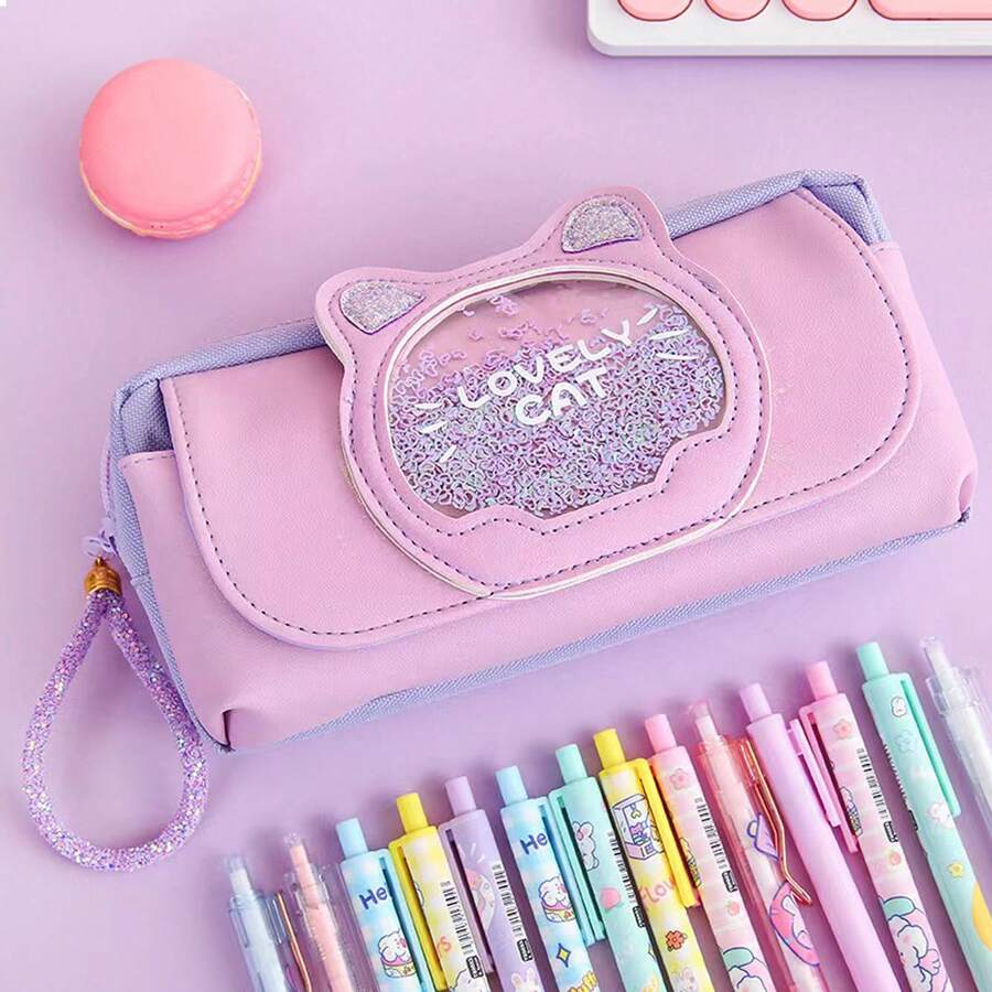 2024 新款高容量女孩鉛筆盒 - 紫色 - 查看 1
