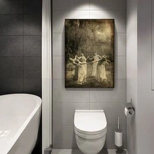 1件夏至女士圓舞油畫帆布牆藝術裝飾,雨印刷海報房間裝飾,跳舞的月亮女孩照片牆裝飾（無框） - 黑色 - 查看 6