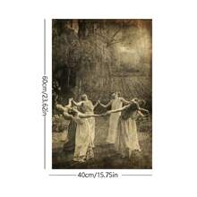 1件夏至女士圓舞油畫帆布牆藝術裝飾,雨印刷海報房間裝飾,跳舞的月亮女孩照片牆裝飾（無框） - 黑色 - 查看 10