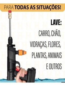 Lavadora de Alta Pressão Portátil Recarregável sem fio4 lavar Para Carros E Jardins Linha Premium - Preto - Visão 2