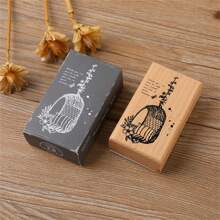 花野時間系列木質森林仙境印章,新鮮文學風格diy裝飾材料印章6款式