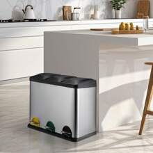 Avfallskärl, kök, badrum, hem, hushållsleverantörer - Silver rostfritt stål - Visa 5