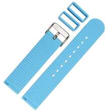 1pc Men's Sky Blue Soft Durable Quick Easy Fit Smooth Sport Waterproof High Tensile Silicone Rubber Watch Brand Strap With Top Quality Stainless Steel Buckle 18mm /  20mm / 22mm /24mm Compatible With Huawei Samsung Smart Watch - Sky Blue - View 6