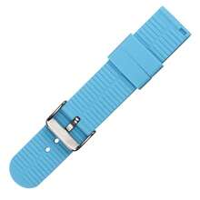1pc Men's Sky Blue Soft Durable Quick Easy Fit Smooth Sport Waterproof High Tensile Silicone Rubber Watch Brand Strap With Top Quality Stainless Steel Buckle 18mm /  20mm / 22mm /24mm Compatible With Huawei Samsung Smart Watch - Sky Blue - View 3