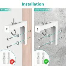 Universal Projector Screen Ceiling Mount, Wall Hanging Mount L-Brackets, 6 Inch Adjustable Extension With Hook Kit, Perfect Projector Screen Placement Hold Up To 66 Lbs - White - View 7