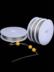 MXHAOYU 1 Roll Random Length Non-Elastic Metal Wire Beading Soft Steel Wire String For DIY Jewelry Making, Material Pulling Wire For Necklace And Bracelet, 0.3-0.8mm - Multicolor - View 2