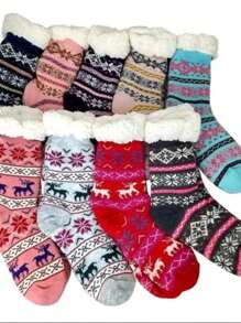 Women Crew Socks - 黑與白 - 查看 3