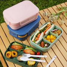 1pc Double Layer Large Capacity Lunch Box & Salad Container, Microwaveable And Heatable Food Container - Pink - View 2