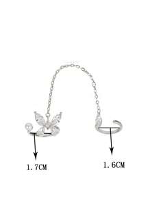 1 stuk Imitatieparel , Cubic Zirkonia En Vlinderversiering Opening Vinger Aanpasbaar Ring Voor vrouwen