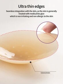 1 Miếng Của phụ nữ Nhẹ Silicone Bộ ngực Nắp núm vú Áo ngực Adhesive Phụ kiện Với Thoáng khí Hố - Màu be - Xem 4