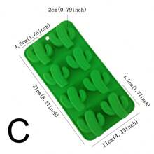 1入組矽膠鳳梨,仙人掌,椰子樹,火烈鳥形狀冰塊模具 - 彩色 - 查看 14