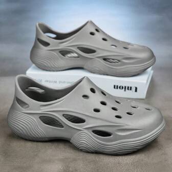 男士一脚蹬拖鞋，厚底，纯色，舒适，柔软，有弹性，加大码，夏季