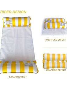 1pc Inflatable Water Hammock, Leisure Net Lounger Backrest Float Can Be Folded Raft For Water Games - Multicolor - View 9