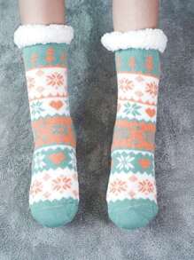 Women Crew Socks - 黑與白 - 查看 5