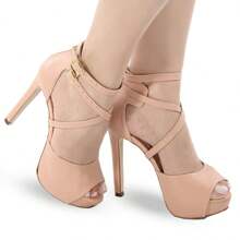 Women Heeled Sandals - 米色 - 查看 2
