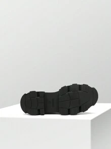 Women's Combat Boots Lace Up Mid Calf Boots Low Heel Chunky Platform Riding Boots Winter Festival Party Valentine's Day  Black Spring Boots - 黑色/PU - 查看 8