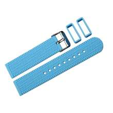 1pc Men's Sky Blue Soft Durable Quick Easy Fit Smooth Sport Waterproof High Tensile Silicone Rubber Watch Brand Strap With Top Quality Stainless Steel Buckle 18mm /  20mm / 22mm /24mm Compatible With Huawei Samsung Smart Watch - Sky Blue - View 4