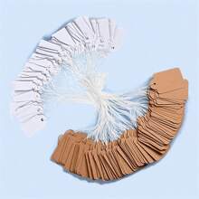 100pcs Jewelry Hanging Tags, String Rings, Price Tags, White Handwritten Gold And Silver Jewelry Price Tags, Gardening Tags