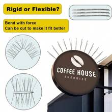 10包鳥釘不銹鋼防鴿器總長3.3m / 10.83ft防鳥驅逐劑抗攀爬安全牆圍欄,遠離屋頂窗台騷擾器,驅趕烏鴉遠離,適用於門廊