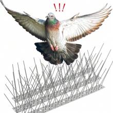10包鳥釘不銹鋼防鴿器總長3.3m / 10.83ft防鳥驅逐劑抗攀爬安全牆圍欄,遠離屋頂窗台騷擾器,驅趕烏鴉遠離,適用於門廊