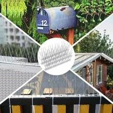 10包鳥釘不銹鋼防鴿器總長3.3m / 10.83ft防鳥驅逐劑抗攀爬安全牆圍欄,遠離屋頂窗台騷擾器,驅趕烏鴉遠離,適用於門廊