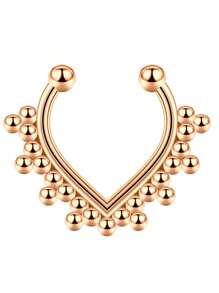 1個女士假鼻環，非穿刺假鼻夾馬蹄鐲鼻環，銀黑金色鱗片鼻環，鼻環飾品 - 彩色 - 查看 41