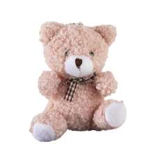 可爱卡通蝴蝶结坐姿泰迪熊和兔子毛绒娃娃钥匙扣，适合包包挂饰、小礼物、娃娃熊猫 - 彩色 - 查看 16