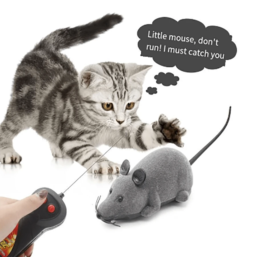 Interactive Wireless Remote Control Realistic Mouse Toy For Cat With