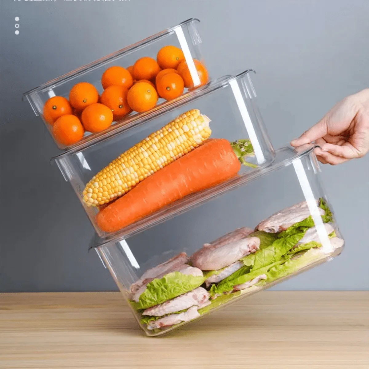 Kitchen Storage, Refrigerator Preservation, Frozen Storage Box, Lid Storage, Food, Fruit And Vegetable Sorting, Egg Box - White - View 1