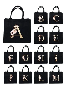 Vàng Màu hồng Hoa Đen Túi xách tay , Nguyên chất Đen Thiết kế , Đơn giản Và , Cá nhân hóa Lễ cưới Túi quà tặng , Phù dâu , Túi trang điểm , Du lịch Đơn giản Túi bảo quản , Màu thuần Mỹ phẩm Ví , Dung lượng lớn Du lịch Túi trang điểm : Hoàn hảo Đối với Ngoài trời Hoàn hảo Đối với Đám cưới , Sinh nhật , Và Kỳ nghỉ , Cái này Là A Tuyệt vời Qủa tặng Đối với phụ nữ , Mẹ , Giáo viên , Bạn Và Lớn Ba lô Đối với Sinh viên , Trở lại Trường , - màu đen - Xem 3