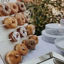 1pc Donut Wall Display Donut Rack Party Wooden Donut Rack Donut Party Donut Birthday Wedding Centerpieces - Yellow - View 2