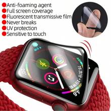 3 Pieces Screen Protector Compatible With Apple Watch Series 10 9 8 7 6 5 4 3 2 1 SE Ultra No Glass Series I-49MM 46MM 40MM 41MM 42MM 45MM 44MM 38MM Smartwatch Soft Film - Black - View 4
