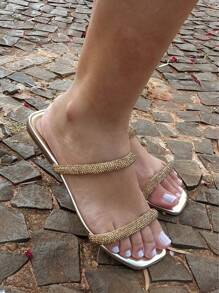 Women Flat Sandals - Vàng - Xem 5