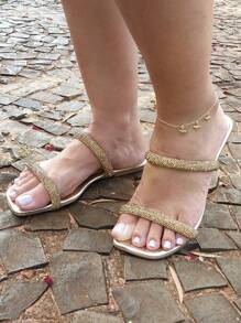 Women Flat Sandals - Vàng - Xem 3