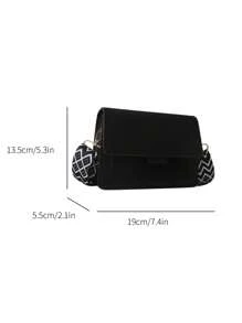 1 Piece Minimalist Retro Mini Square Bag Wide Strap Adjustable Flap Opening Crossbody Bag For Women's Daily Casual Use